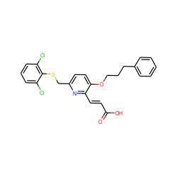O=C(O)/C=C/c1nc(CSc2c(Cl)cccc2Cl)ccc1OCCCc1ccccc1 ZINC000013758991
