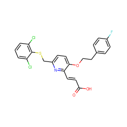 O=C(O)/C=C/c1nc(CSc2c(Cl)cccc2Cl)ccc1OCCc1ccc(F)cc1 ZINC000013758987