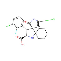 O=C(O)[C@@H]1NC2(CCCCC2)[C@@]2(C(=O)Nc3cc(Cl)ccc32)[C@H]1c1cccc(Cl)c1F ZINC000169700254
