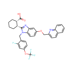 O=C(O)[C@H]1CCCC[C@H]1c1nc2cc(OCc3ccc4ccccc4n3)ccc2n1Cc1ccc(OC(F)(F)F)cc1F ZINC000219477620