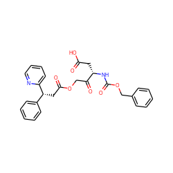 O=C(O)C[C@H](NC(=O)OCc1ccccc1)C(=O)COC(=O)C[C@H](c1ccccc1)c1ccccn1 ZINC000058583790