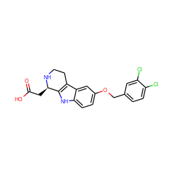 O=C(O)C[C@H]1NCCc2c1[nH]c1ccc(OCc3ccc(Cl)c(Cl)c3)cc21 ZINC000114902155
