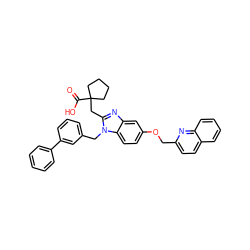 O=C(O)C1(Cc2nc3cc(OCc4ccc5ccccc5n4)ccc3n2Cc2cccc(-c3ccccc3)c2)CCCC1 ZINC000219522690