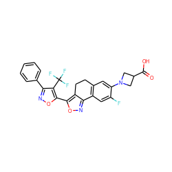O=C(O)C1CN(c2cc3c(cc2F)-c2noc(-c4onc(-c5ccccc5)c4C(F)(F)F)c2CC3)C1 ZINC000117183787