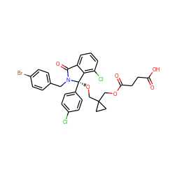 O=C(O)CCC(=O)OCC1(CO[C@@]2(c3ccc(Cl)cc3)c3c(Cl)cccc3C(=O)N2Cc2ccc(Br)cc2)CC1 ZINC000169699792
