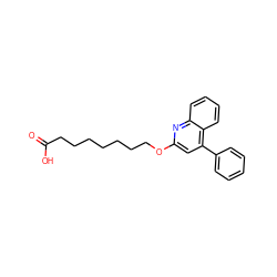 O=C(O)CCCCCCCOc1cc(-c2ccccc2)c2ccccc2n1 ZINC000013729628