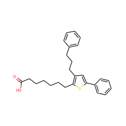 O=C(O)CCCCCCc1sc(-c2ccccc2)cc1CCCc1ccccc1 ZINC000013726634