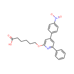 O=C(O)CCCCCOc1cc(-c2ccc([N+](=O)[O-])cc2)cc(-c2ccccc2)n1 ZINC000013729737