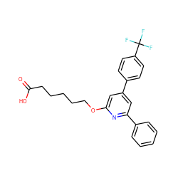 O=C(O)CCCCCOc1cc(-c2ccc(C(F)(F)F)cc2)cc(-c2ccccc2)n1 ZINC000013729734