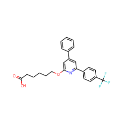 O=C(O)CCCCCOc1cc(-c2ccccc2)cc(-c2ccc(C(F)(F)F)cc2)n1 ZINC000013729796