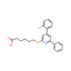 O=C(O)CCCCCOc1cc(-c2ccccc2Cl)cc(-c2ccccc2)n1 ZINC000013729785
