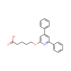 O=C(O)CCCCOc1cc(-c2ccccc2)cc(-c2ccccc2)n1 ZINC000013729696