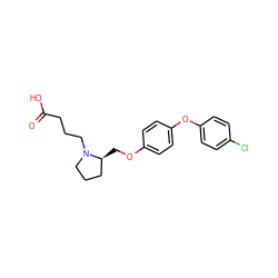 O=C(O)CCCN1CCC[C@@H]1COc1ccc(Oc2ccc(Cl)cc2)cc1 ZINC000034884332