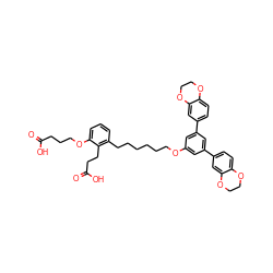 O=C(O)CCCOc1cccc(CCCCCCOc2cc(-c3ccc4c(c3)OCCO4)cc(-c3ccc4c(c3)OCCO4)c2)c1CCC(=O)O ZINC000049777816