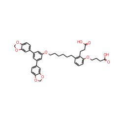 O=C(O)CCCOc1cccc(CCCCCCOc2cc(-c3ccc4c(c3)OCO4)cc(-c3ccc4c(c3)OCO4)c2)c1CCC(=O)O ZINC000049792470