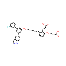 O=C(O)CCCOc1cccc(CCCCCCOc2cc(-c3cccc(F)c3)cc(-c3ccc4[nH]ccc4c3)c2)c1CCC(=O)O ZINC000049793117