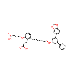 O=C(O)CCCOc1cccc(CCCCCCOc2cc(-c3ccccc3)cc(-c3ccc4c(c3)OCO4)c2)c1CCC(=O)O ZINC000049775330