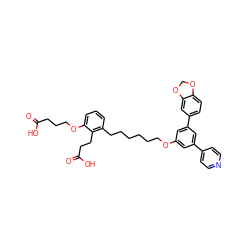 O=C(O)CCCOc1cccc(CCCCCCOc2cc(-c3ccncc3)cc(-c3ccc4c(c3)OCO4)c2)c1CCC(=O)O ZINC000049784490