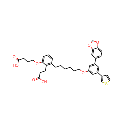 O=C(O)CCCOc1cccc(CCCCCCOc2cc(-c3ccsc3)cc(-c3ccc4c(c3)OCO4)c2)c1CCC(=O)O ZINC000049784265
