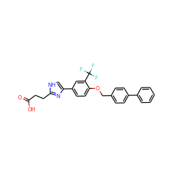 O=C(O)CCc1nc(-c2ccc(OCc3ccc(-c4ccccc4)cc3)c(C(F)(F)F)c2)c[nH]1 ZINC000095593432