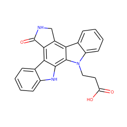 O=C(O)CCn1c2ccccc2c2c3c(c4c5ccccc5[nH]c4c21)C(=O)NC3 ZINC000029569853
