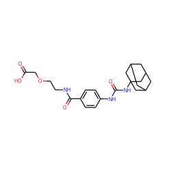 O=C(O)COCCNC(=O)c1ccc(NC(=O)NC23CC4CC(CC(C4)C2)C3)cc1 ZINC000049111296