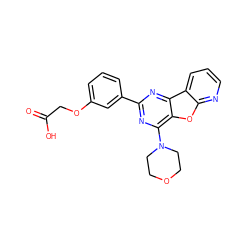 O=C(O)COc1cccc(-c2nc(N3CCOCC3)c3oc4ncccc4c3n2)c1 ZINC000028707105