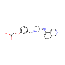 O=C(O)COc1cccc(CN2CC[C@@H](Nc3cccc4cnccc34)C2)c1 ZINC000114336083