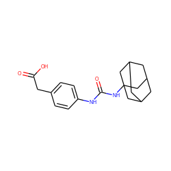 O=C(O)Cc1ccc(NC(=O)NC23CC4CC(CC(C4)C2)C3)cc1 ZINC000040918678