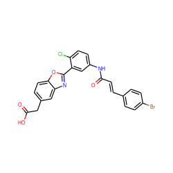 O=C(O)Cc1ccc2oc(-c3cc(NC(=O)/C=C/c4ccc(Br)cc4)ccc3Cl)nc2c1 ZINC000028520896
