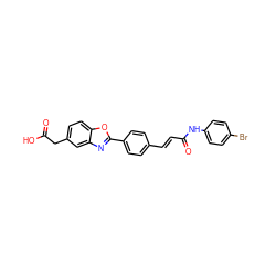 O=C(O)Cc1ccc2oc(-c3ccc(/C=C/C(=O)Nc4ccc(Br)cc4)cc3)nc2c1 ZINC000003959855