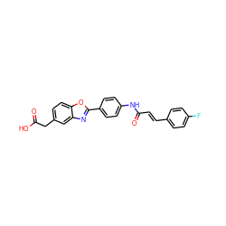 O=C(O)Cc1ccc2oc(-c3ccc(NC(=O)/C=C/c4ccc(F)cc4)cc3)nc2c1 ZINC000028524764