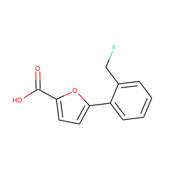 O=C(O)c1ccc(-c2ccccc2CF)o1 ZINC000028529857