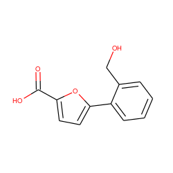 O=C(O)c1ccc(-c2ccccc2CO)o1 ZINC000028530174