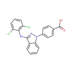 O=C(O)c1ccc(-n2nc(Nc3c(Cl)cccc3Cl)c3ccccc32)cc1 ZINC001772587557