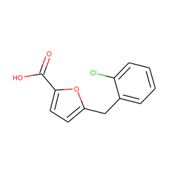 O=C(O)c1ccc(Cc2ccccc2Cl)o1 ZINC000016052425