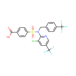 O=C(O)c1ccc(S(=O)(=O)N(Cc2ccc(C(F)(F)F)cc2)c2ncc(C(F)(F)F)cc2Cl)cc1 ZINC000113162296