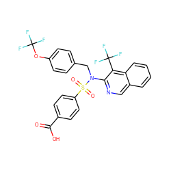 O=C(O)c1ccc(S(=O)(=O)N(Cc2ccc(OC(F)(F)F)cc2)c2ncc3ccccc3c2C(F)(F)F)cc1 ZINC000202254191
