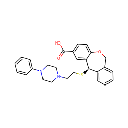 O=C(O)c1ccc2c(c1)[C@H](SCCN1CCN(c3ccccc3)CC1)c1ccccc1CO2 ZINC000003795055
