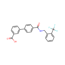 O=C(O)c1cccc(-c2ccc(C(=O)NCc3ccccc3C(F)(F)F)cc2)c1 ZINC000653796559