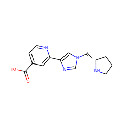 O=C(O)c1ccnc(-c2cn(C[C@@H]3CCCN3)cn2)c1 ZINC000225953752