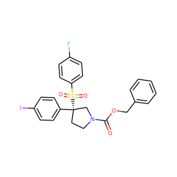 O=C(OCc1ccccc1)N1CC[C@](c2ccc(I)cc2)(S(=O)(=O)c2ccc(F)cc2)C1 ZINC001772622866