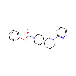 O=C(Oc1ccccc1)N1CCC2(CCCN(c3ncccn3)C2)CC1 ZINC000003956066