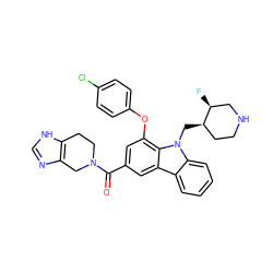 O=C(c1cc(Oc2ccc(Cl)cc2)c2c(c1)c1ccccc1n2C[C@@H]1CCNC[C@@H]1F)N1CCc2[nH]cnc2C1 ZINC000028889707