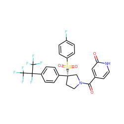 O=C(c1cc[nH]c(=O)c1)N1CC[C@](c2ccc(C(F)(C(F)(F)F)C(F)(F)F)cc2)(S(=O)(=O)c2ccc(F)cc2)C1 ZINC001772652702