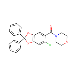O=C(c1cc2c(cc1Cl)OC(c1ccccc1)(c1ccccc1)O2)N1CCOCC1 ZINC000029054702