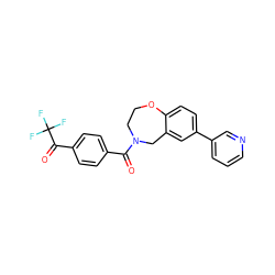 O=C(c1ccc(C(=O)C(F)(F)F)cc1)N1CCOc2ccc(-c3cccnc3)cc2C1 ZINC000095589611
