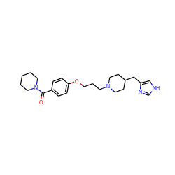 O=C(c1ccc(OCCCN2CCC(Cc3c[nH]cn3)CC2)cc1)N1CCCCC1 ZINC000028569535