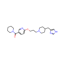 O=C(c1ccc(OCCCN2CCC(Cc3c[nH]cn3)CC2)nc1)N1CCCCC1 ZINC000028570793