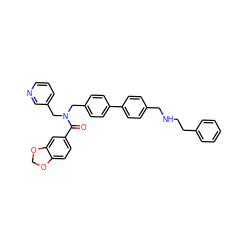 O=C(c1ccc2c(c1)OCO2)N(Cc1ccc(-c2ccc(CNCCc3ccccc3)cc2)cc1)Cc1cccnc1 ZINC000028468034